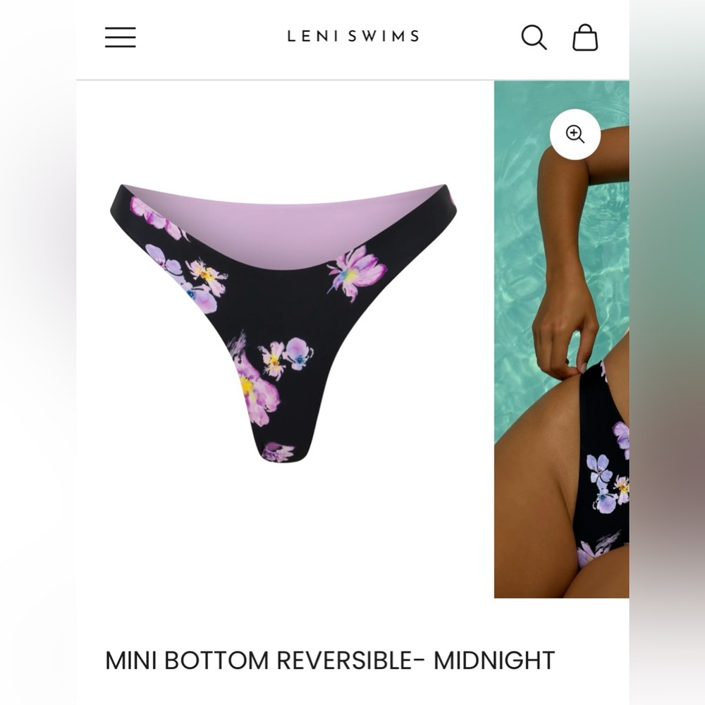 Leni Swims midnight reversible mini bottoms